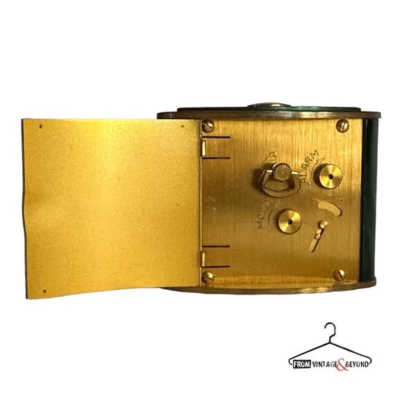 Vtg Jaeger LeCoultre 8 Day Alarm Swiss Travel Desk Clock - Picture 5 of 15